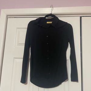 Princess Vera Wang Black Button Down with Lace Accent Collar